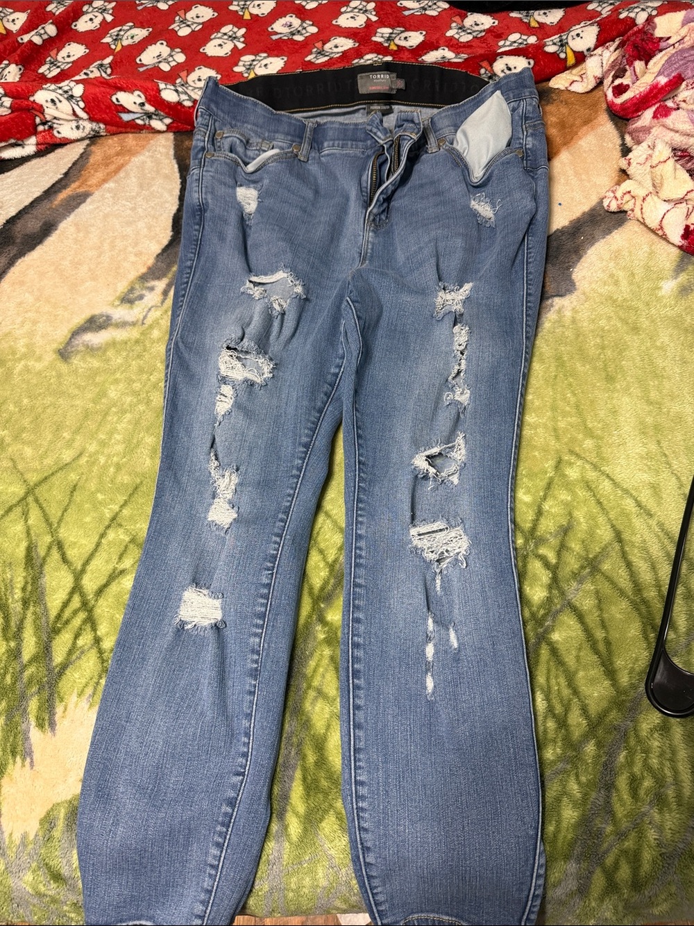 torrid Light Blue Distressed Skinny Jeans